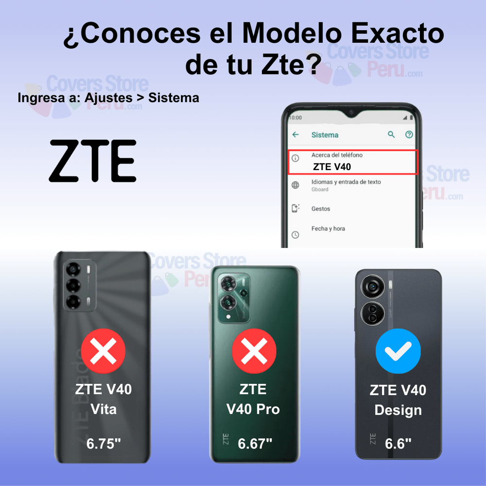 Funda Case para Zte V40 Design Flip Cover Azul