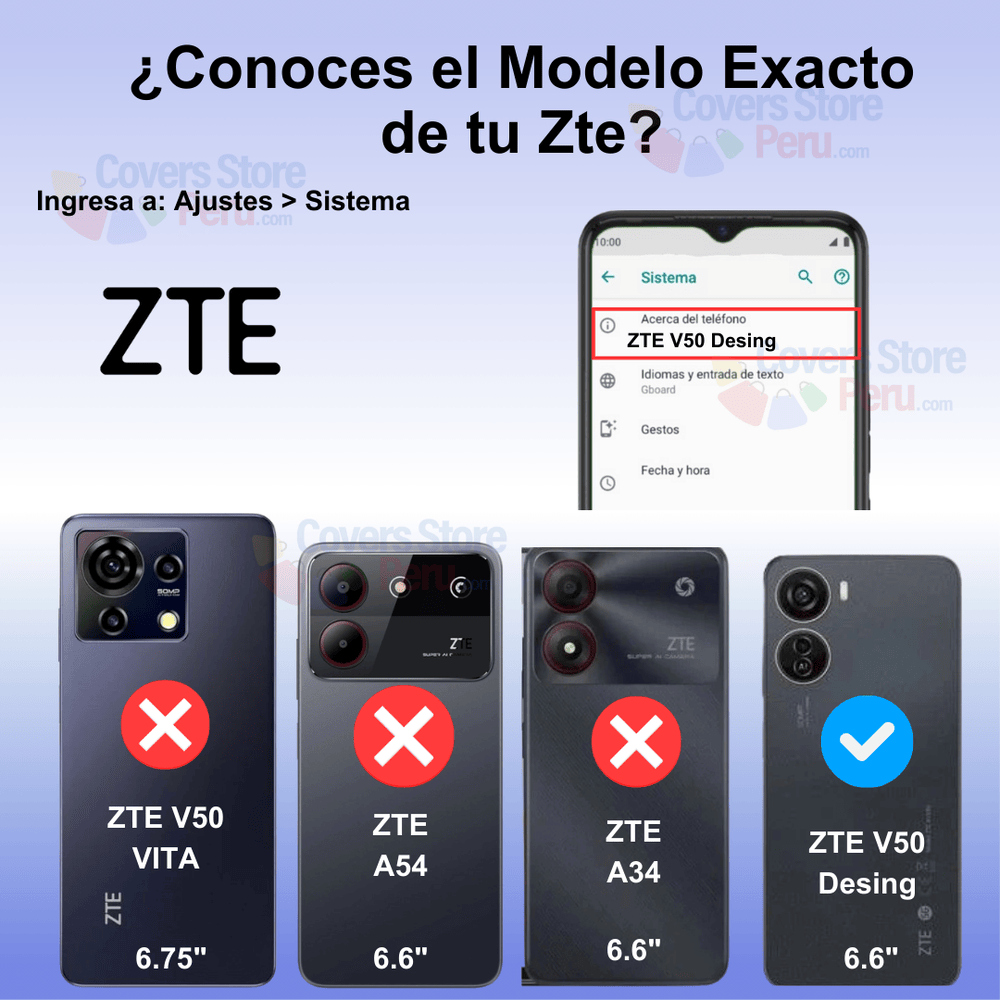 Funda para ZTE V50 Design Holder Parante + Anillo Azul