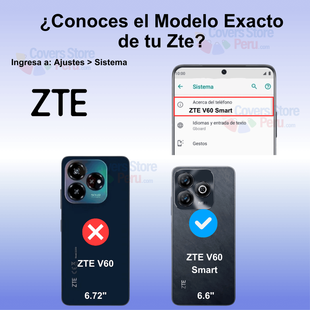 Funda para Zte V60 Smart Anillo Metálico Azul