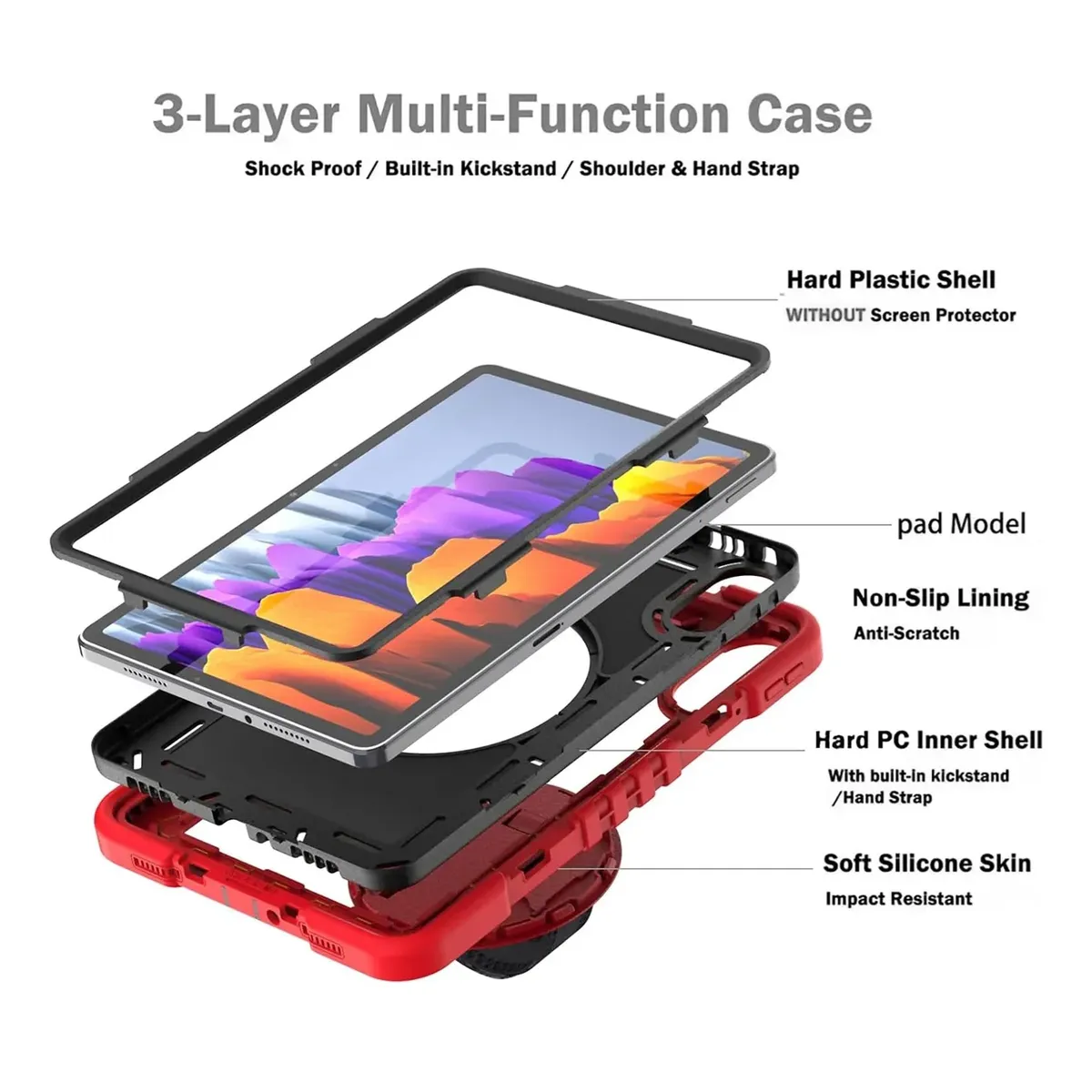 Funda para Xiaomi Redmi Pad 2 11" - UrbanForce Roja 360