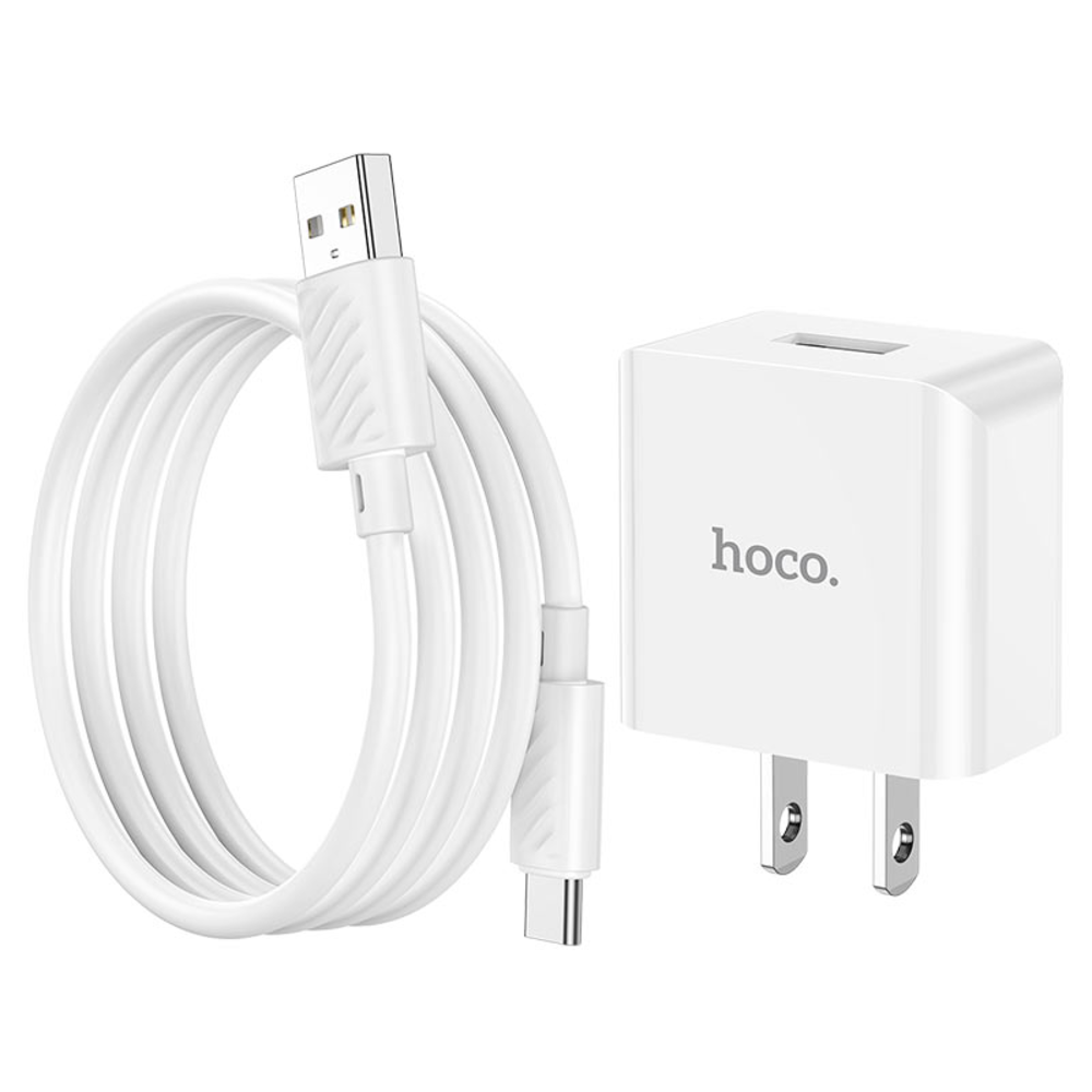 Cargador Hoco C106 Leisure Cable USB Tipo C 10.5W Blanco