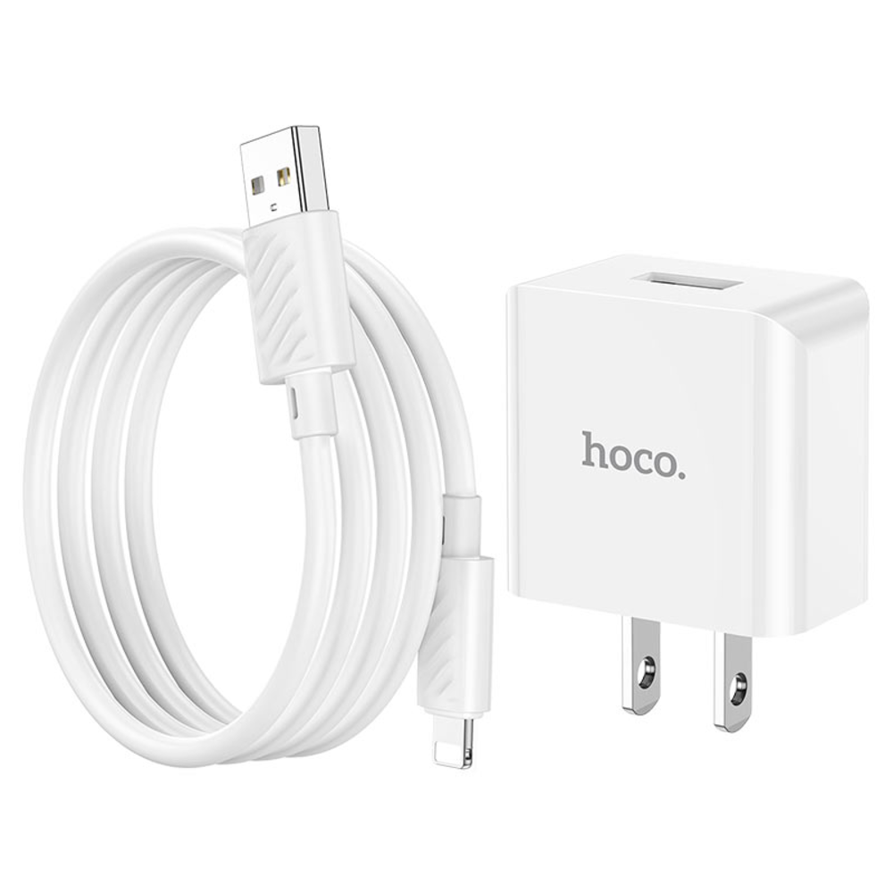 Cargador Hoco C106 Leisure Cable iP 10.5W Blanco