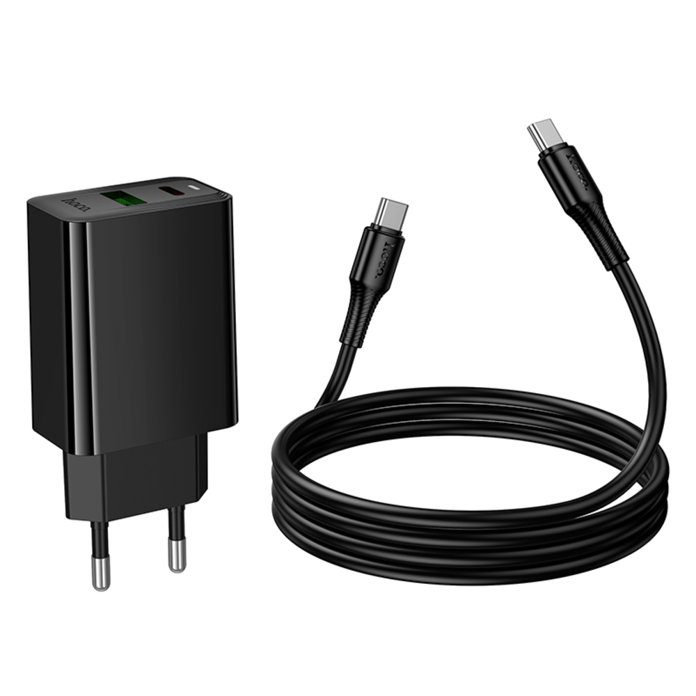 Cargador Hoco CS95 PD30W QC3.0 Cable Tipo C a Tipo C Blanco