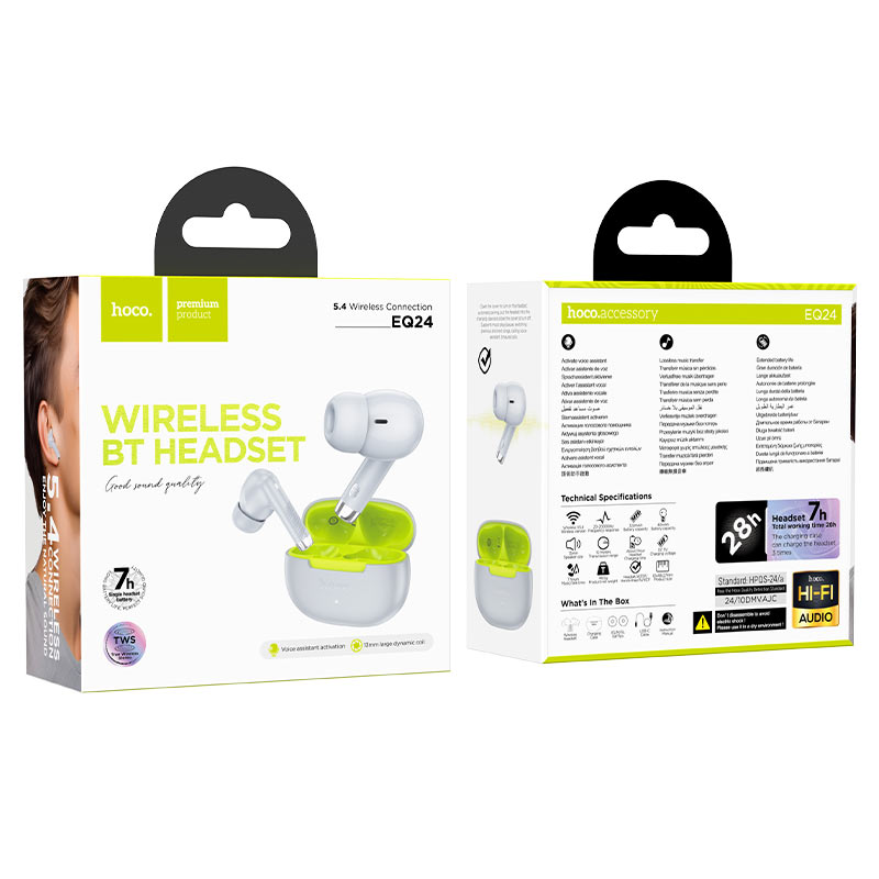 Audífonos Inalambricos Hoco EQ24  Bluetooth Stereo Gris