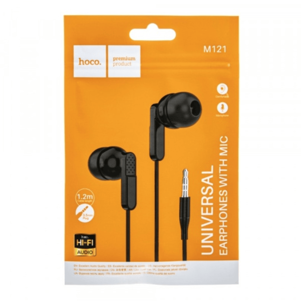 Audífono con Micrófono Hoco M121  Alámbrico 1,2m Negro