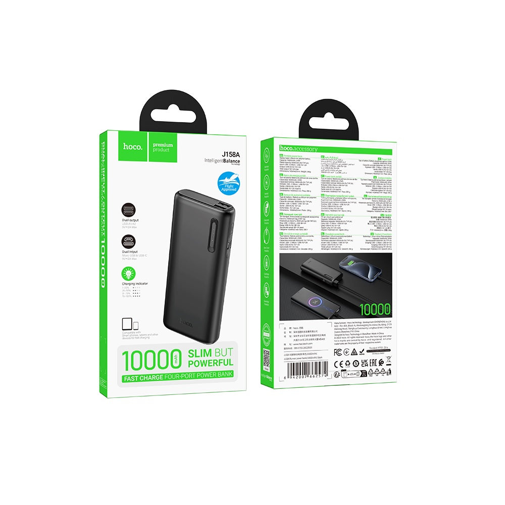 Power Bank 10000mAh Hoco J158A Runner Negro