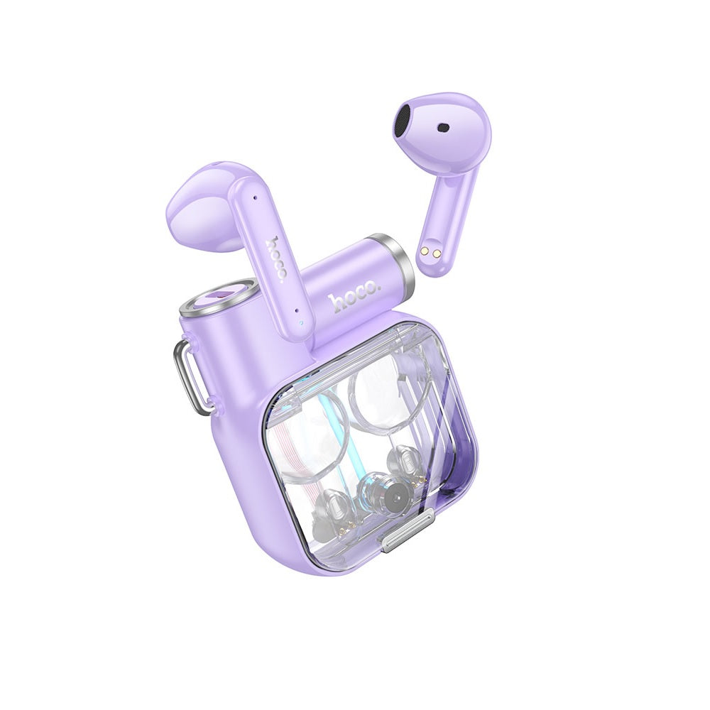 Audífonos Inalambricos Hoco DES43 Bluetooth Transparente Purpula