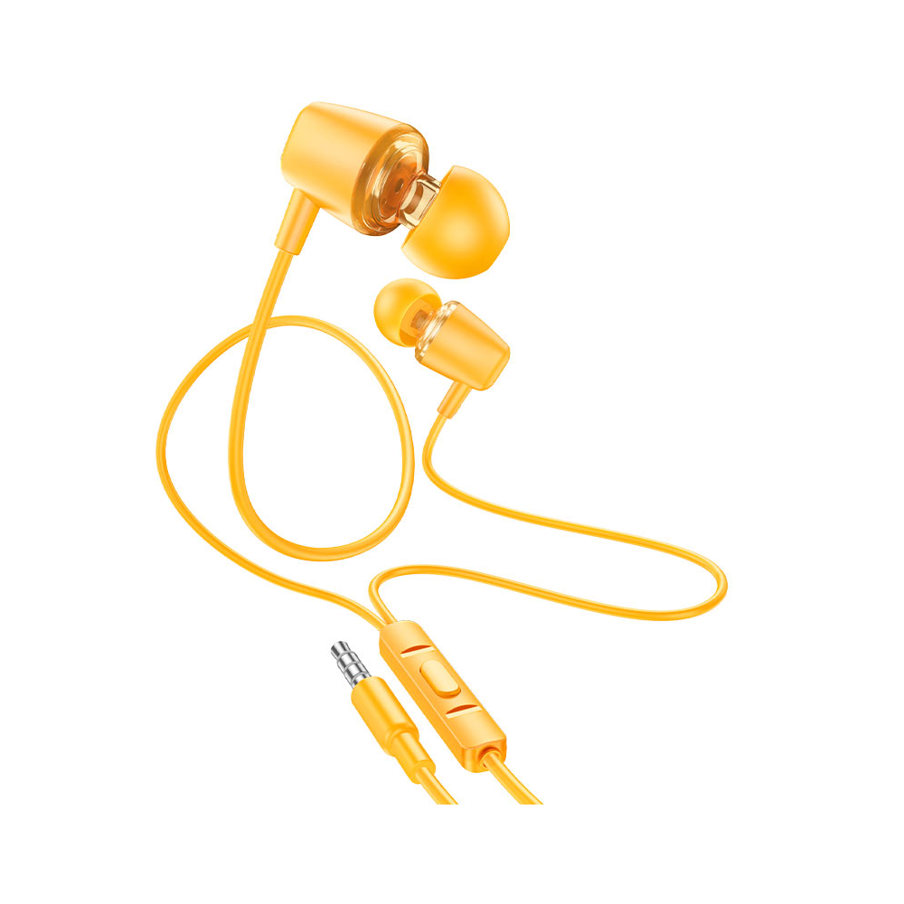 Audífono con Micrófono Hoco M107 Alámbrico Jack 3.5mm Amarillo
