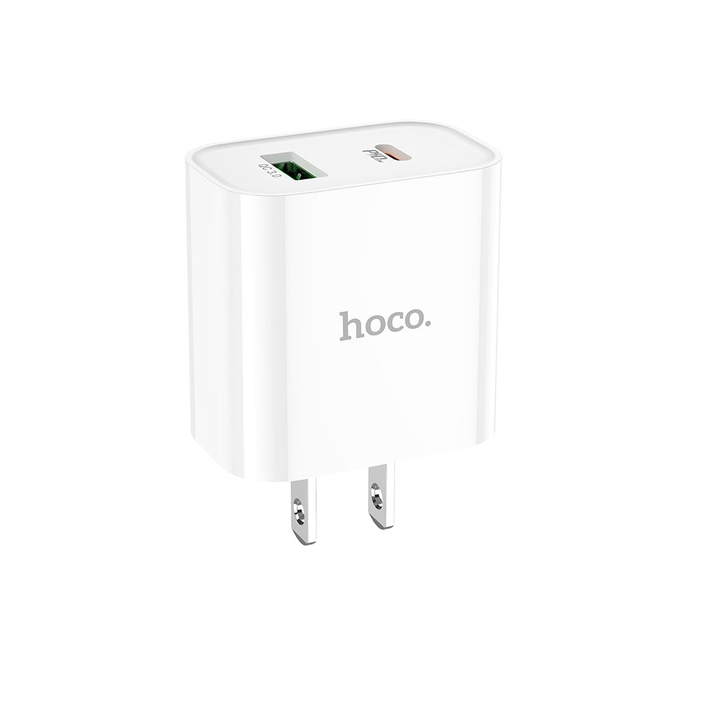 Cargador Hoco C80 Plus Carga Rapida PD20W QC3.0 Blanco