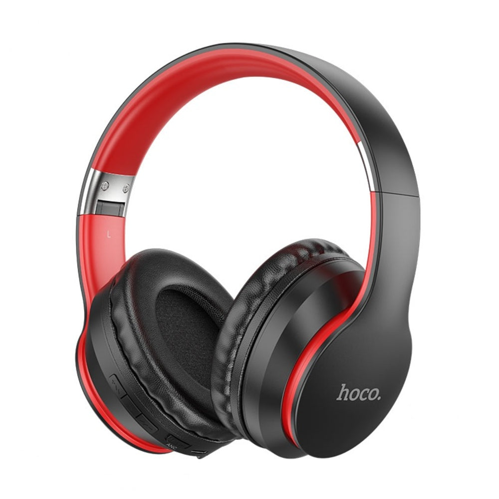 Audifonos Bluetooth Hoco ESD16 Diadema Orejeras Negro-Rojo