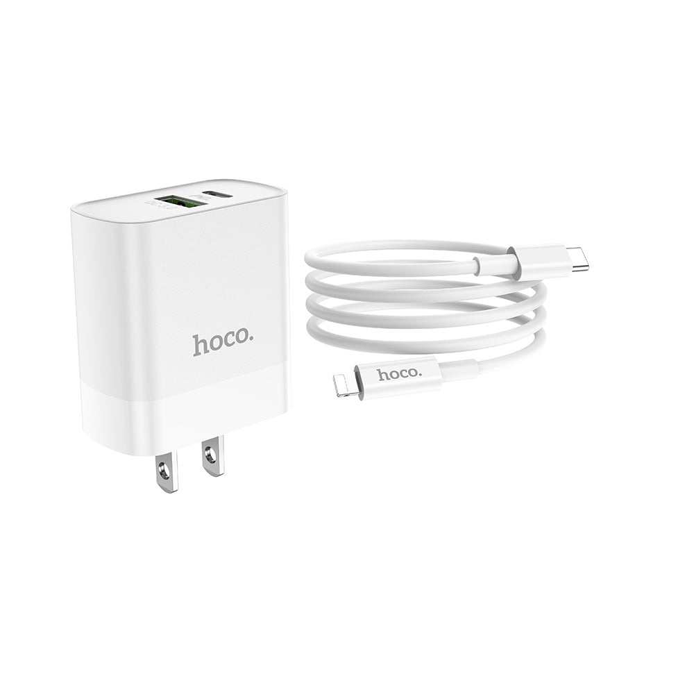 Cargador Cable Hoco C80 Tipo C a IP PD20W Rápida Blanco