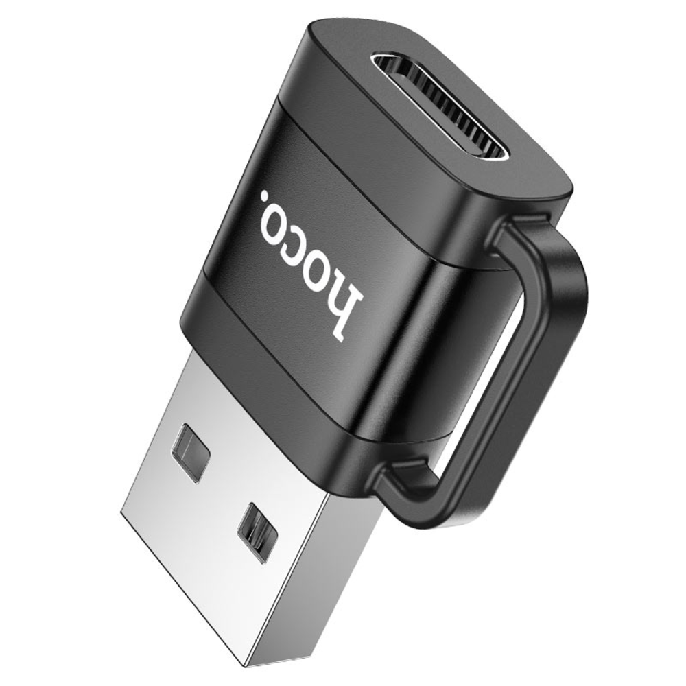 Adaptador Hoco UA31D Convertidor USB Macho a Tipo-C Hembra Negro