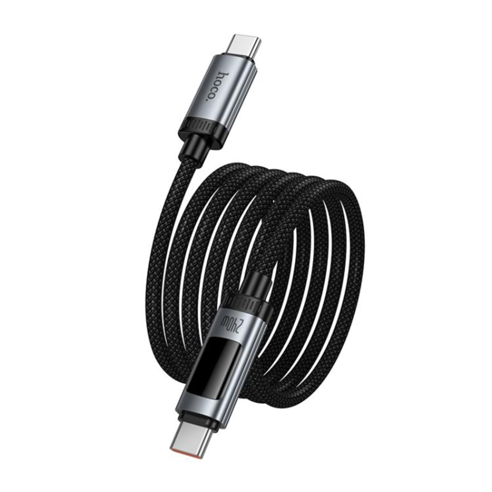 Cable Hoco U148 Lord Tipo-C a Tipo-C 240W Con Pantalla Negro