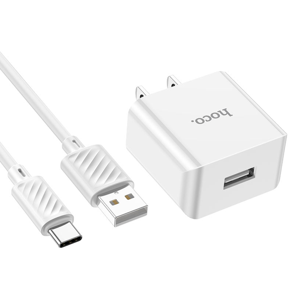 Cargador Hoco C106 Leisure Cable USB Tipo C 10.5W Blanco
