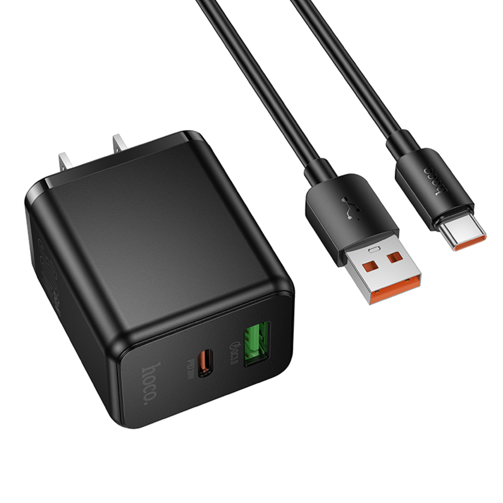 Cargador Hoco C157 PD30W QC3.0 Cable USB Tipo C Negro