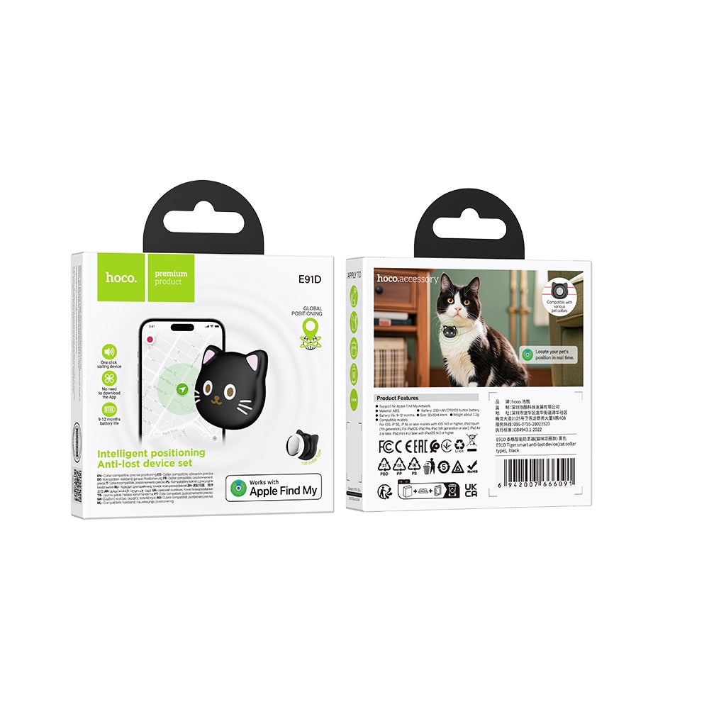Rastreador GPS Para Gatos Localizador Collar HOCO E91D