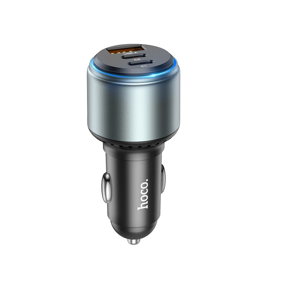 Cargador para auto Hoco NZ9 95W Tres Puertos Carga Rapida Negro