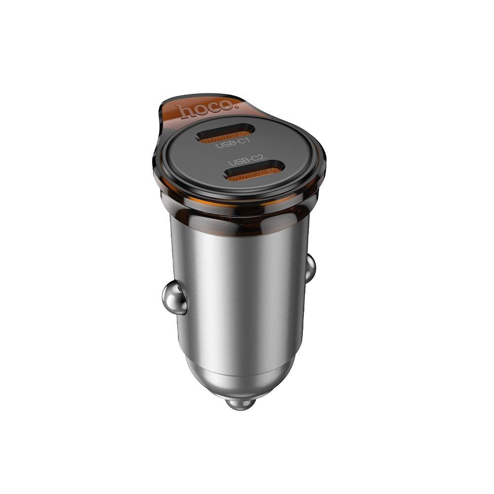 Cargador para auto Hoco NZ16B PD45W Doble Puerto Tipo C Gris