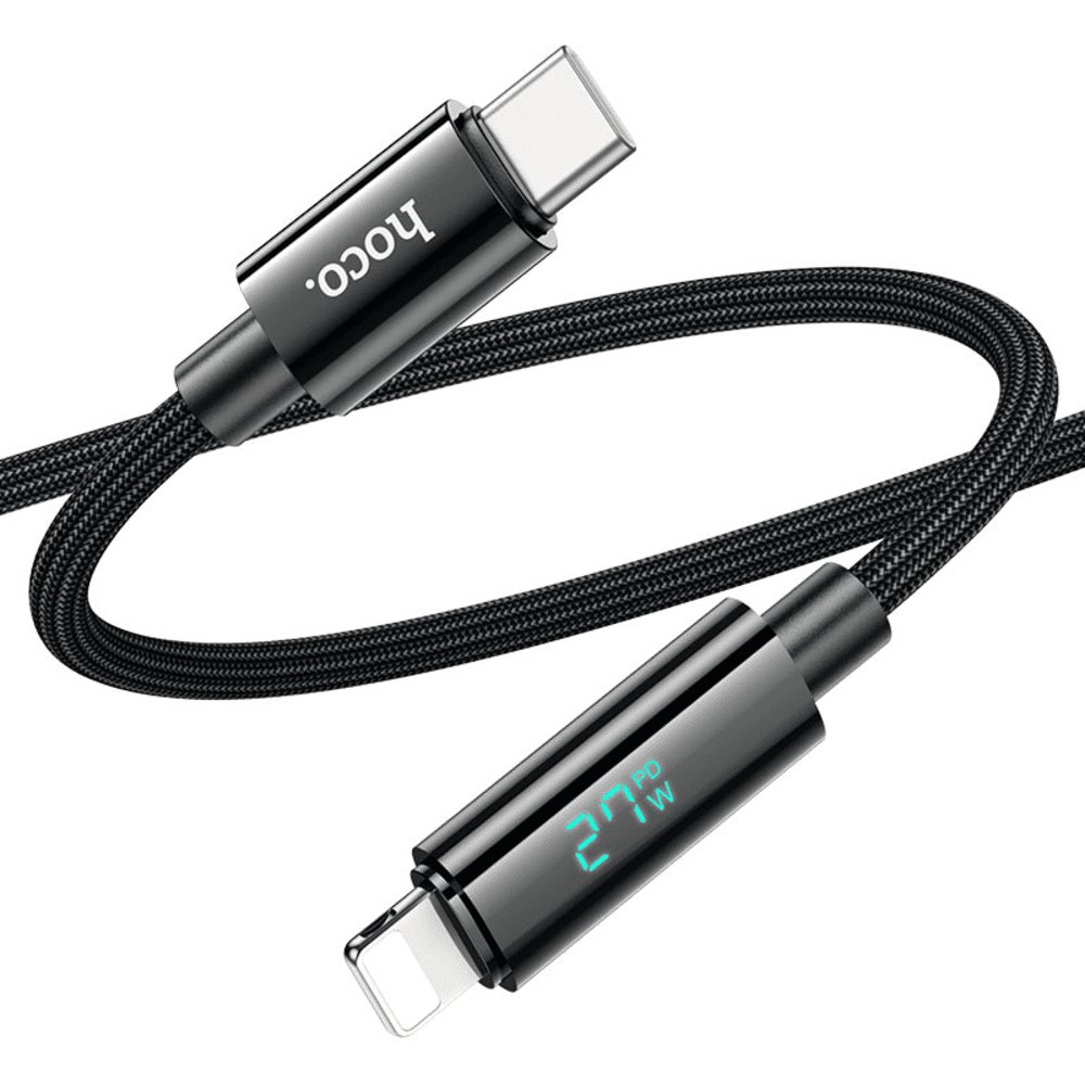Cable Hoco U125 Benefit Tipo-C a iP PD Con Pantalla Negro