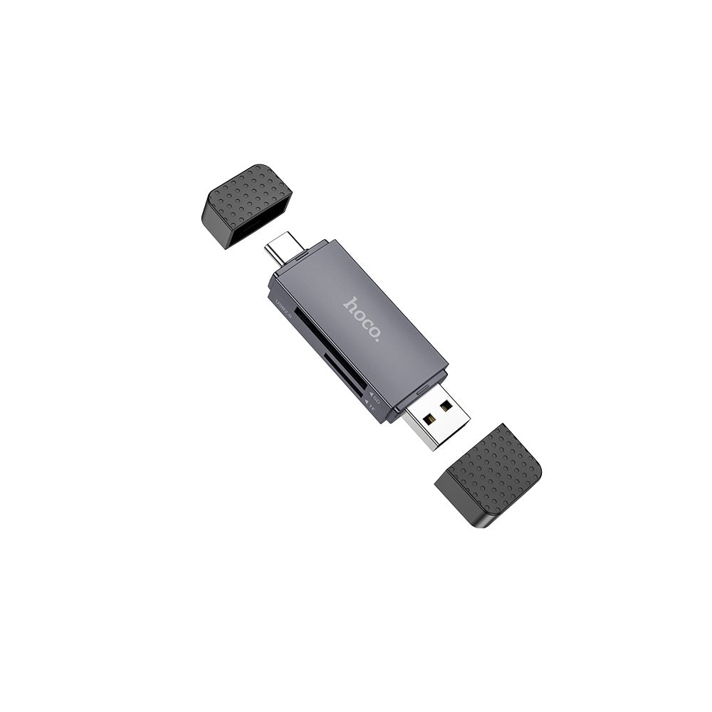 Lector Tarjetas Hoco HB45 Spirit USB Tipo-C 2.0 MetalGris