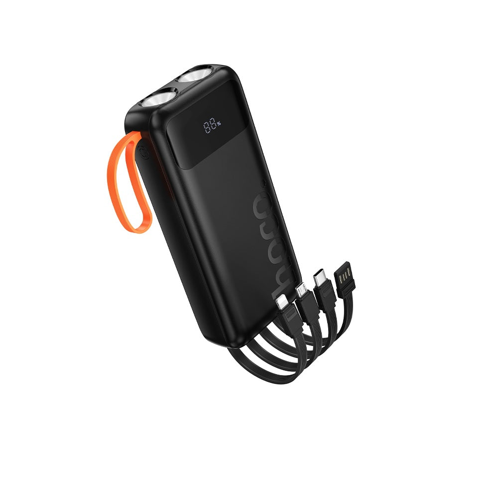 Power Bank 20000mAh Hoco J151A Spirit 4 Cables Linterna Negro