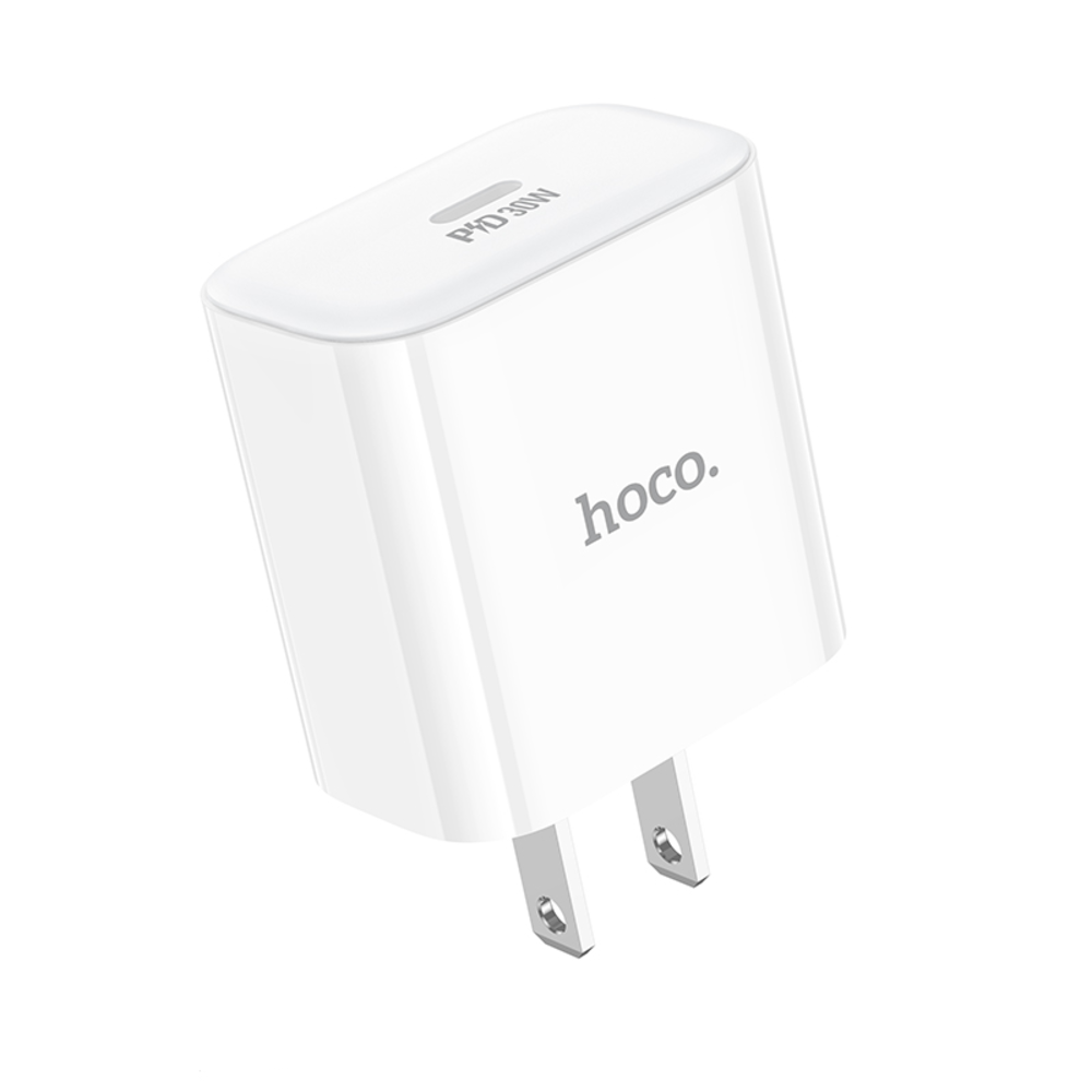 Cargador Hoco C76 Pro Majestic Tipo C Carga Rapida PD30W Blanco