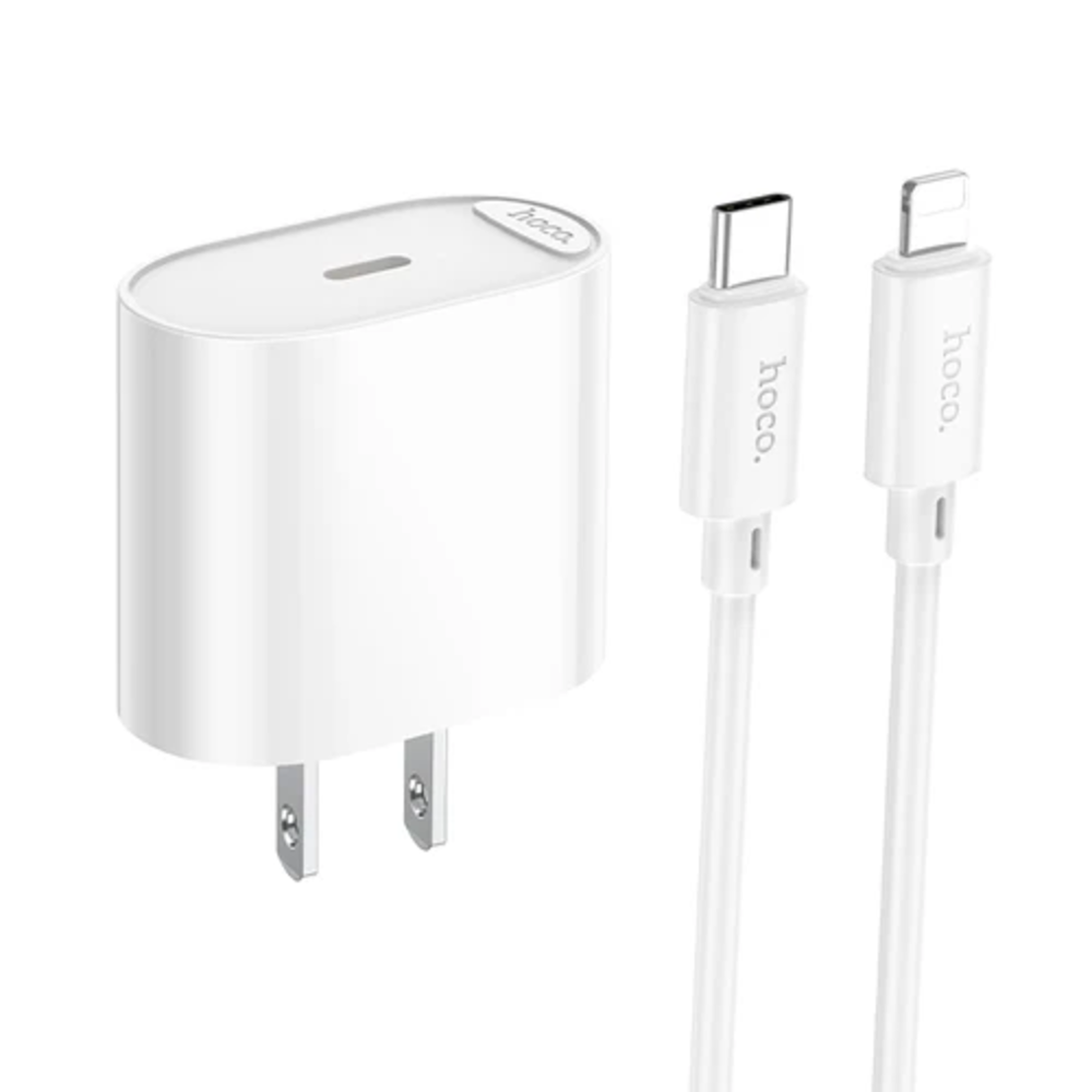 Cargador Hoco C109 PD20W Cable Tipo C a iP Blanco