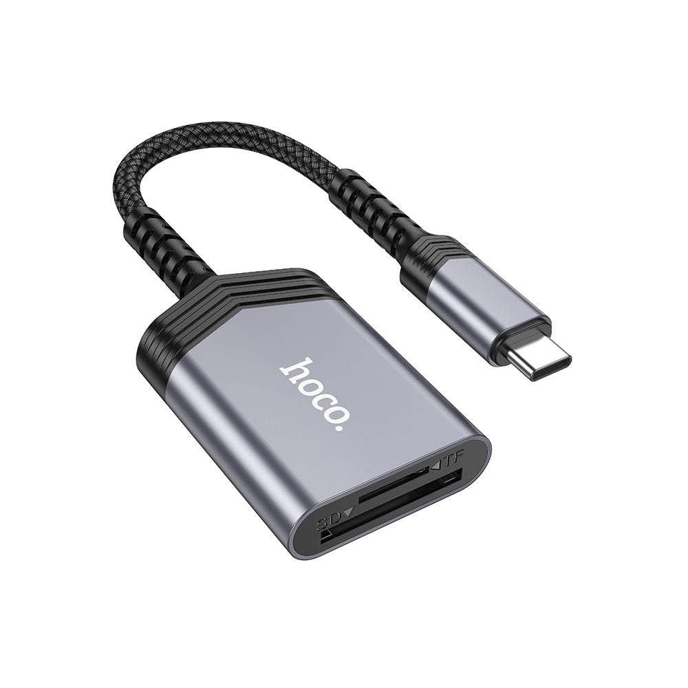 Lector de Tarjetas SD TF Tipo C OTG Hoco UA25 2en1 Gris