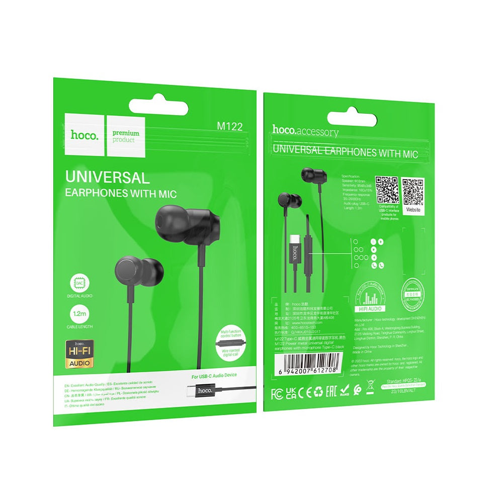 Audifonos In Ear Type C Con Microfono Metal HOCO M122