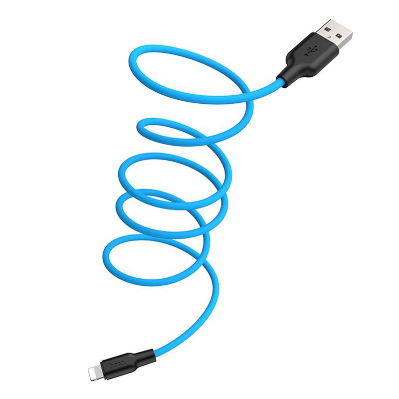 Cable USB a Lightning 1m Hoco X21 Plus Azul De Alta Calidad