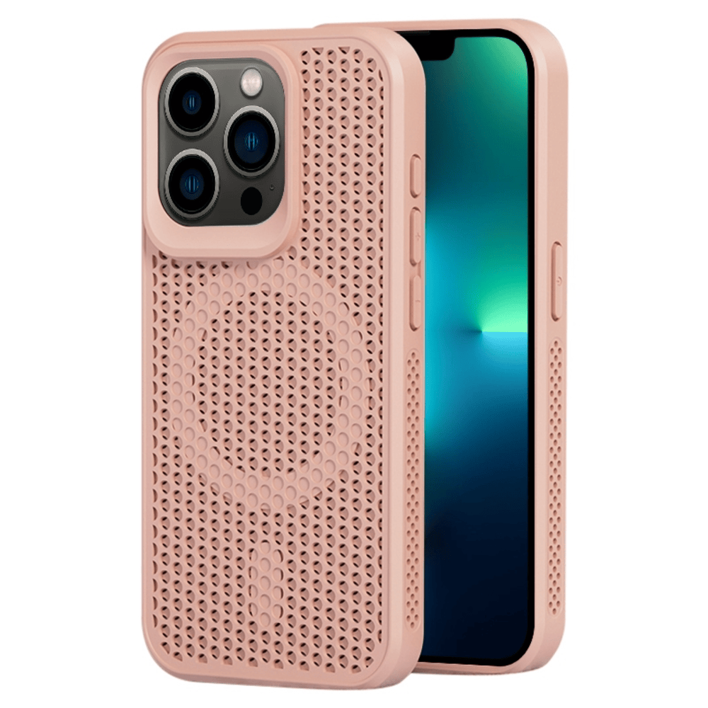 Funda Case para iPhone 15 Plus Magsafe Malla Térmica Rosa