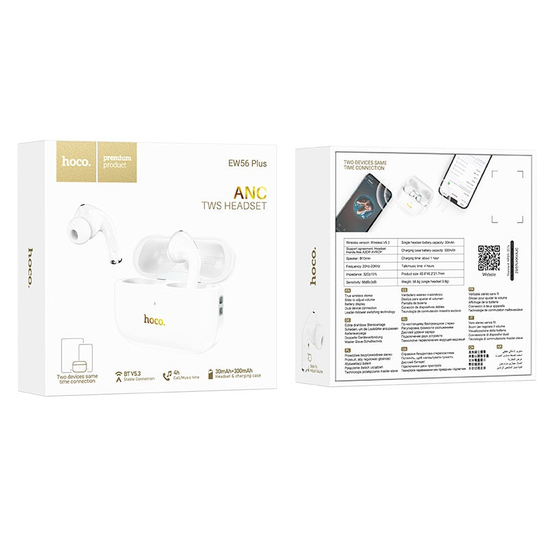 Audífonos Inalambricos Hoco EW56 Plus Bluetooth Blanco