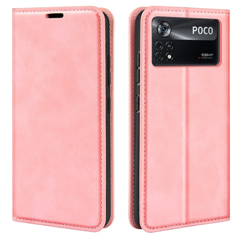 Funda para Xiaomi Poco X4 Pro 5G Flip Cover Rosa Antishock