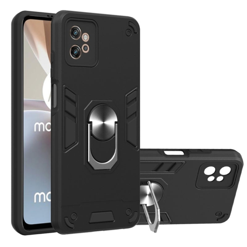 Funda Case para Motorola Moto G32 con Anillo Metálico Negro