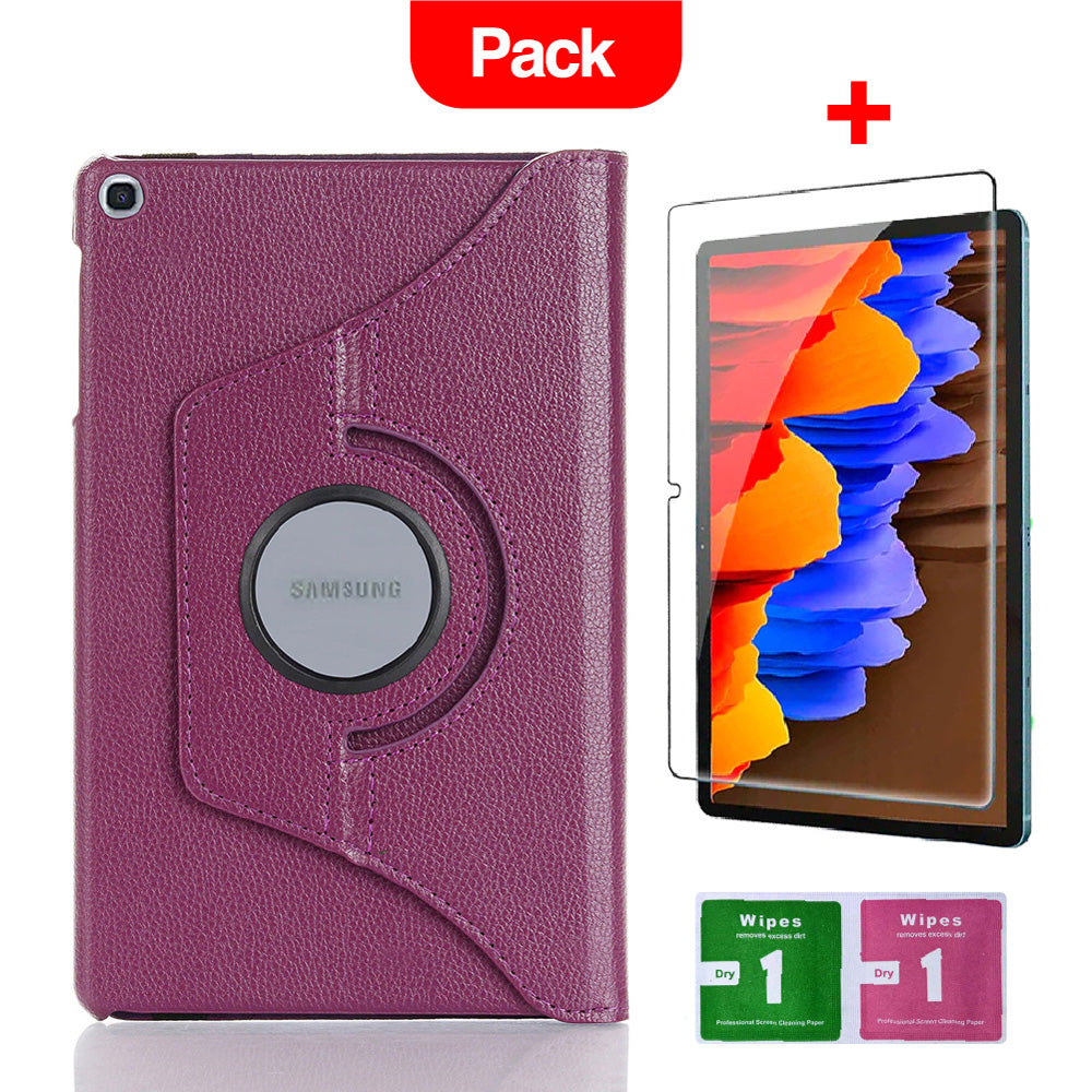 Combo Funda de Samsung Tab A 2019 T290   360° Morado + Mica