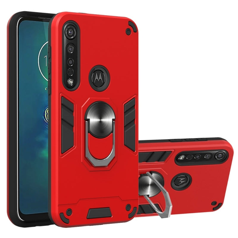 Funda para Motorola Moto G8 Plus con Anillo Metálico Rojo