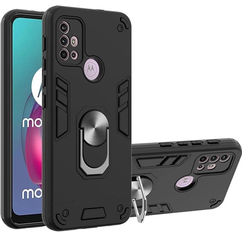 Funda Case para Motorola Moto G20 con Anillo Metálico Negro