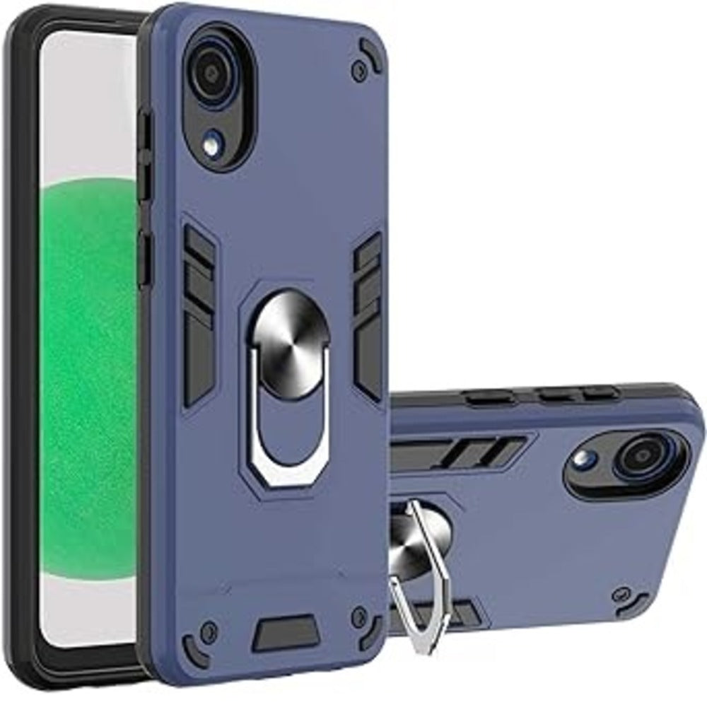 Funda Case para Samsung A03 Core con Anillo Metálico Azul