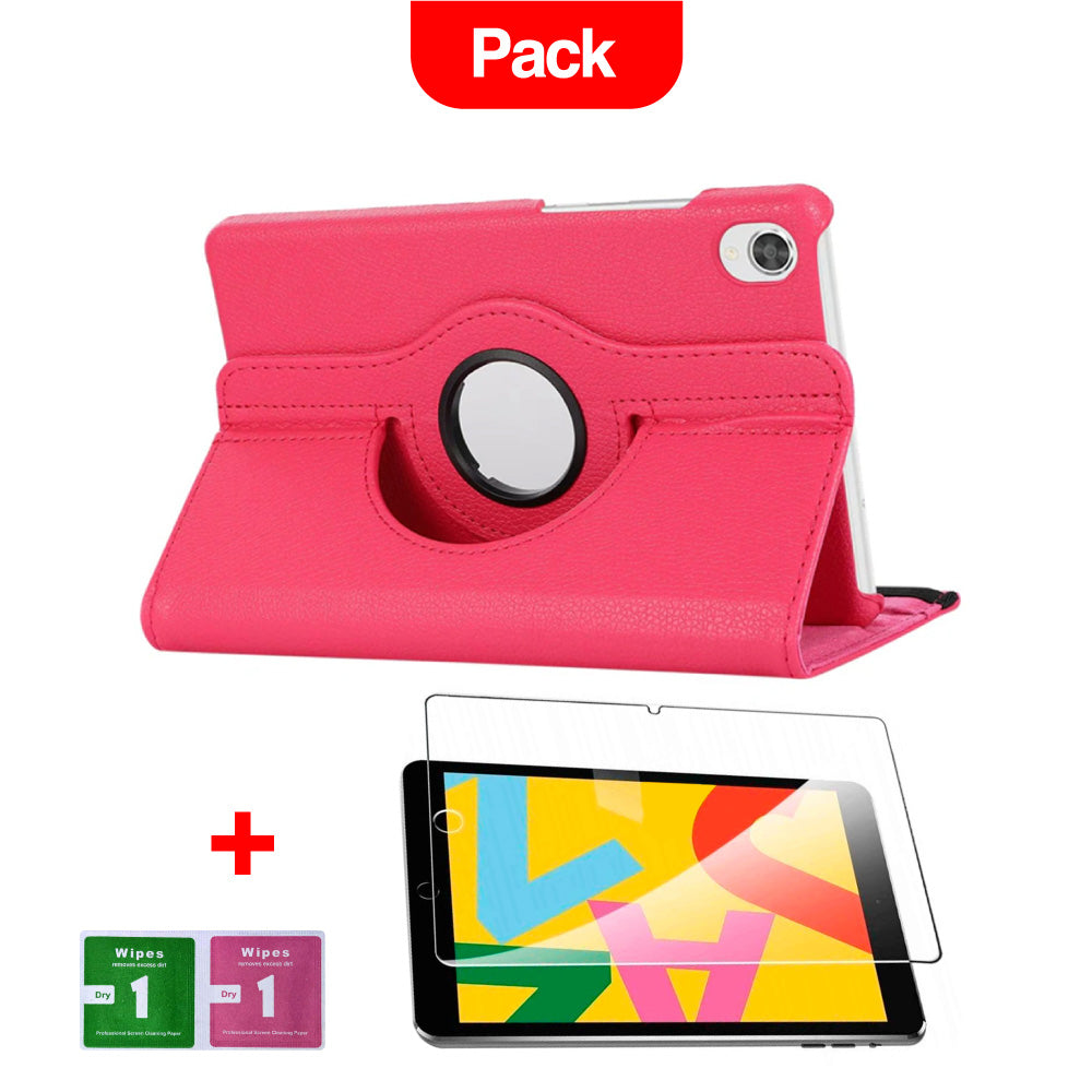 Combo Funda de iPad 10ma Gen 10.9" A2757 360° Fucsia + Mica