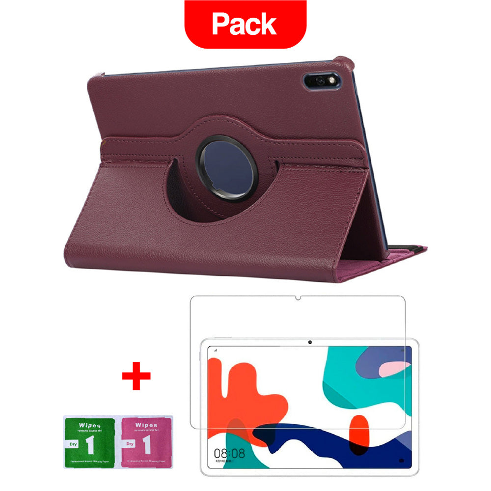 Combo Funda para Huawei Mate Pad 10.8" 360° Morado + Mica