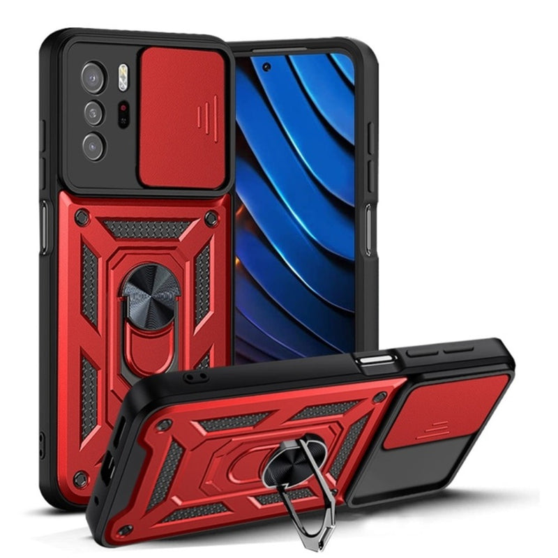 Funda para Xiaomi Redmi Note 10 Pro Holder Protector Rojo