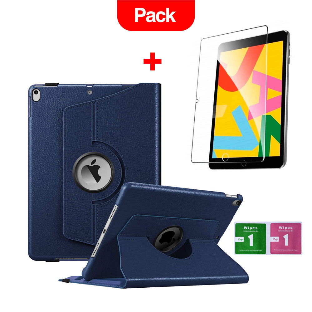 Combo Funda de iPad Pro 10.5" - A1701 Giratoria Azul + Mica