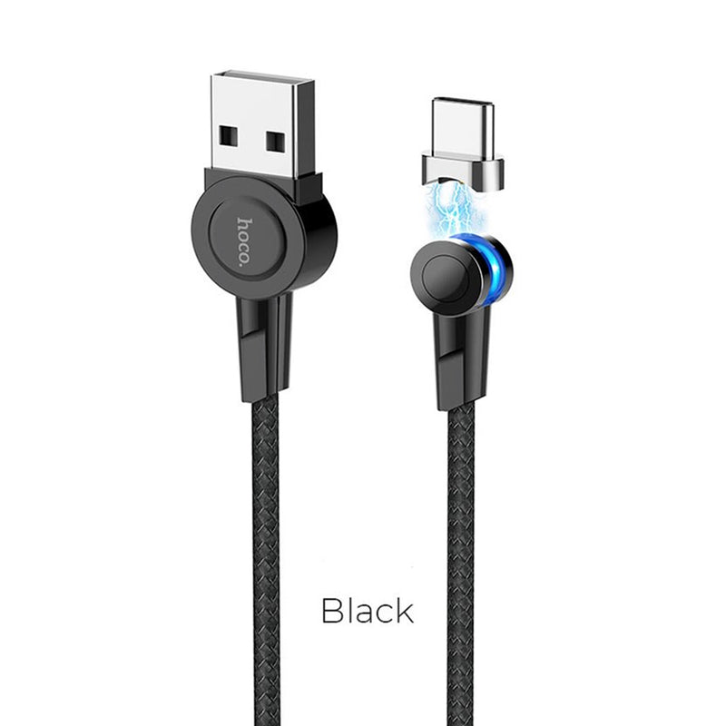 Cable Magnetico Giratorio USB a Tipo C 1.2m Hoco S8 Negro
