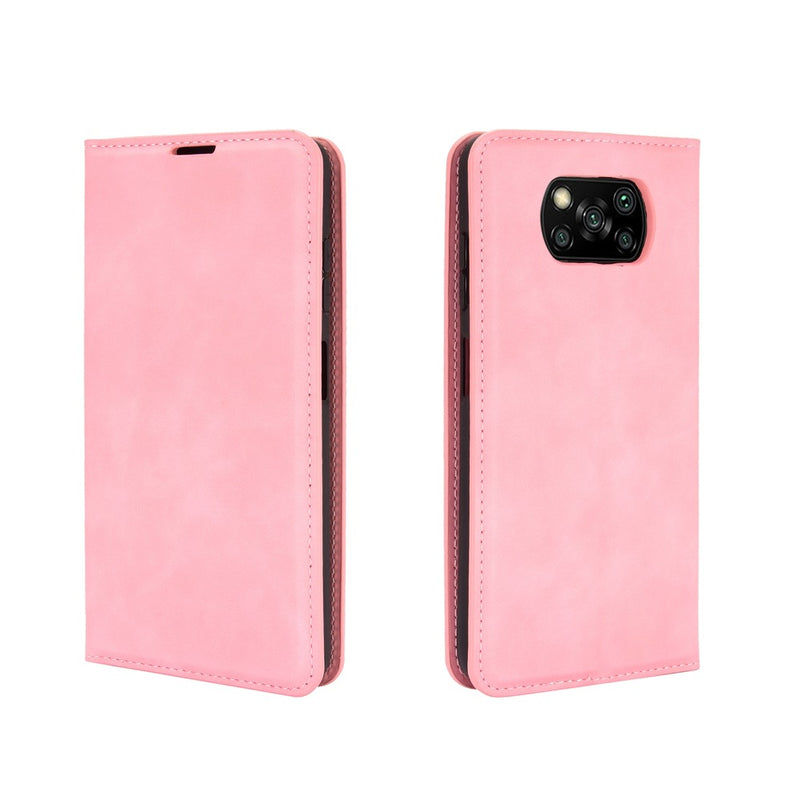 Funda Case para Xiaomi Poco X3 Flip Cover Rosa Antishock