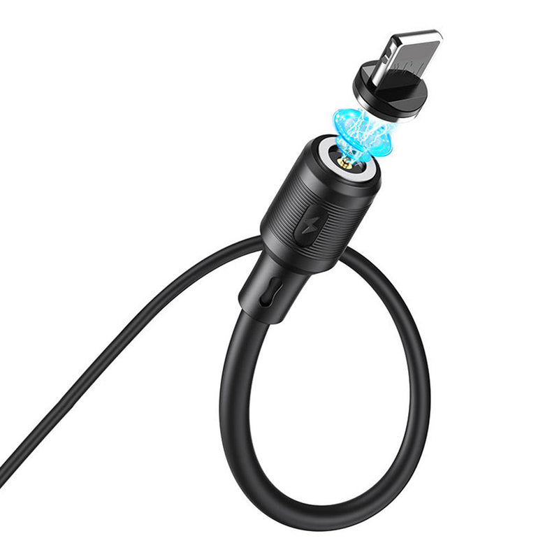 Cable Magnetic USB a Lightning 1m Hoco X52 Negro De Calidad
