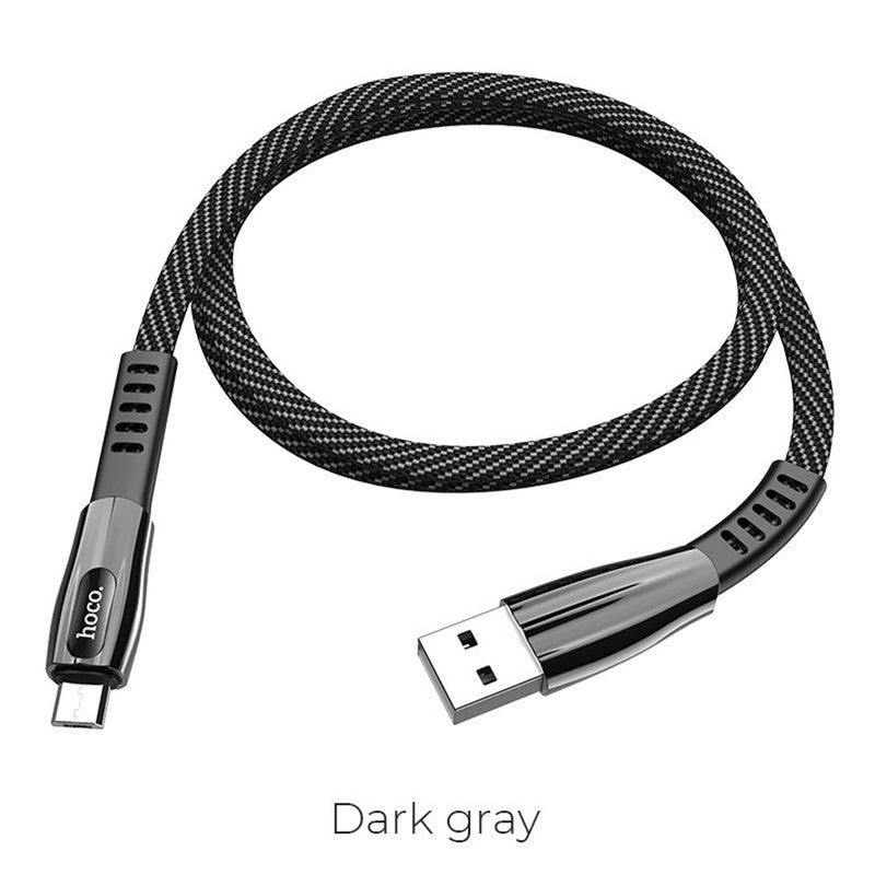 Cable USB A Micro USB V8 1.2m Hoco U70 Negro De Calidad