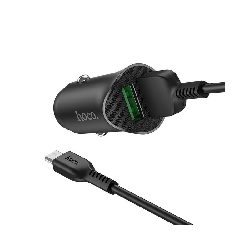 Cargador USB a Micro USB V8 Hoco Z39 18W Carga rápida Negro