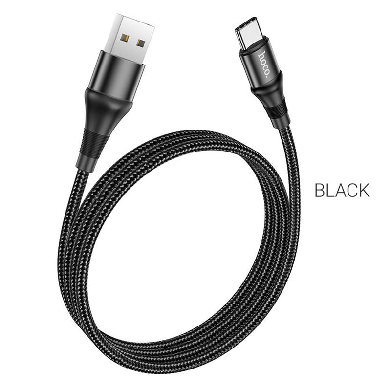 Cable USB a Tipo C 1m Hoco X50 Negro De Alta Calidad