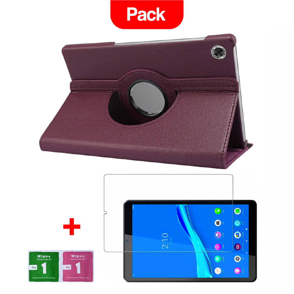 Combo Funda para Lenovo Tab M8 TB 8505FS 360° Morado + Mica
