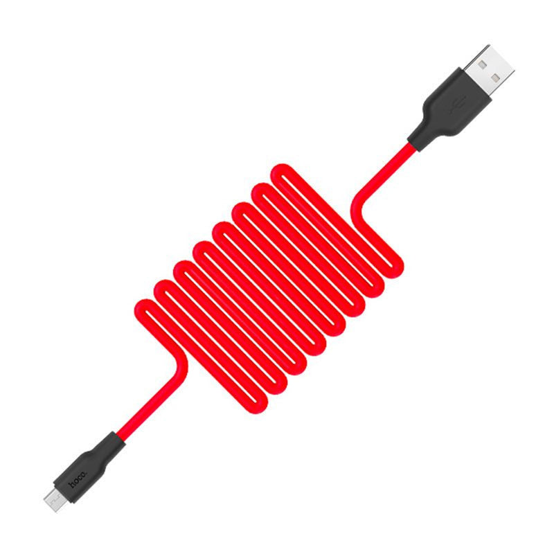 Cable USB a Micro USB V8 1m Hoco X21 Rojo De Silicona